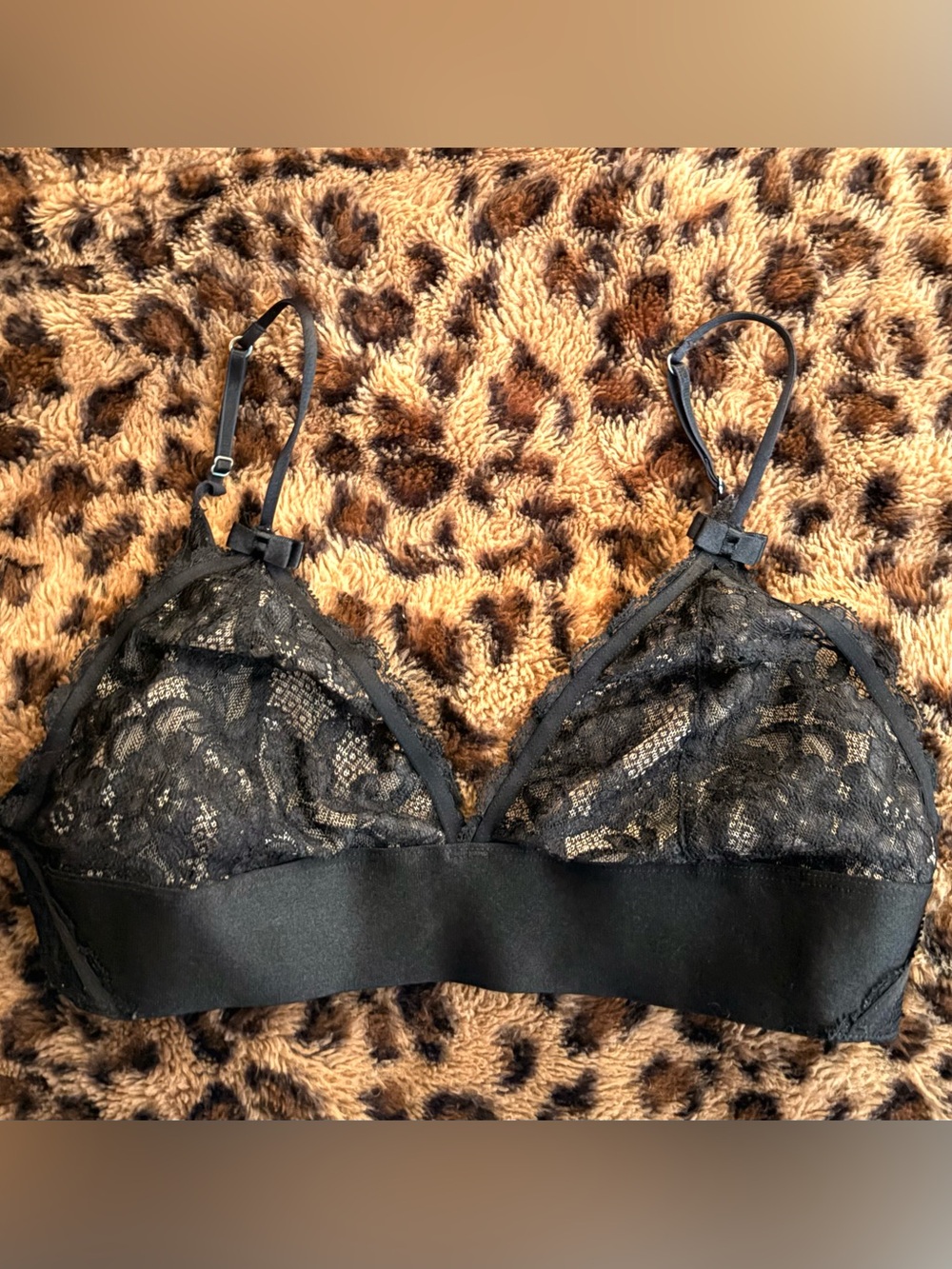 Black Lace Bralette with Bows